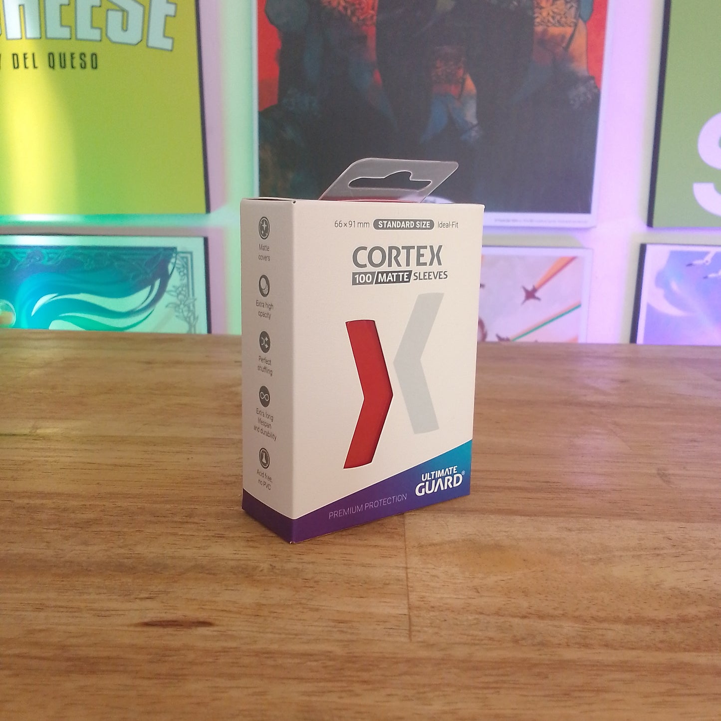 Ultimate Guard Cortex Sleeves Standard SizeMatte Red 100ct.