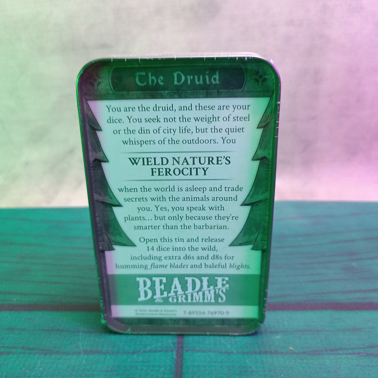 B&GD05: RPG Class Dice: Druid Set Tin (14 Dice)