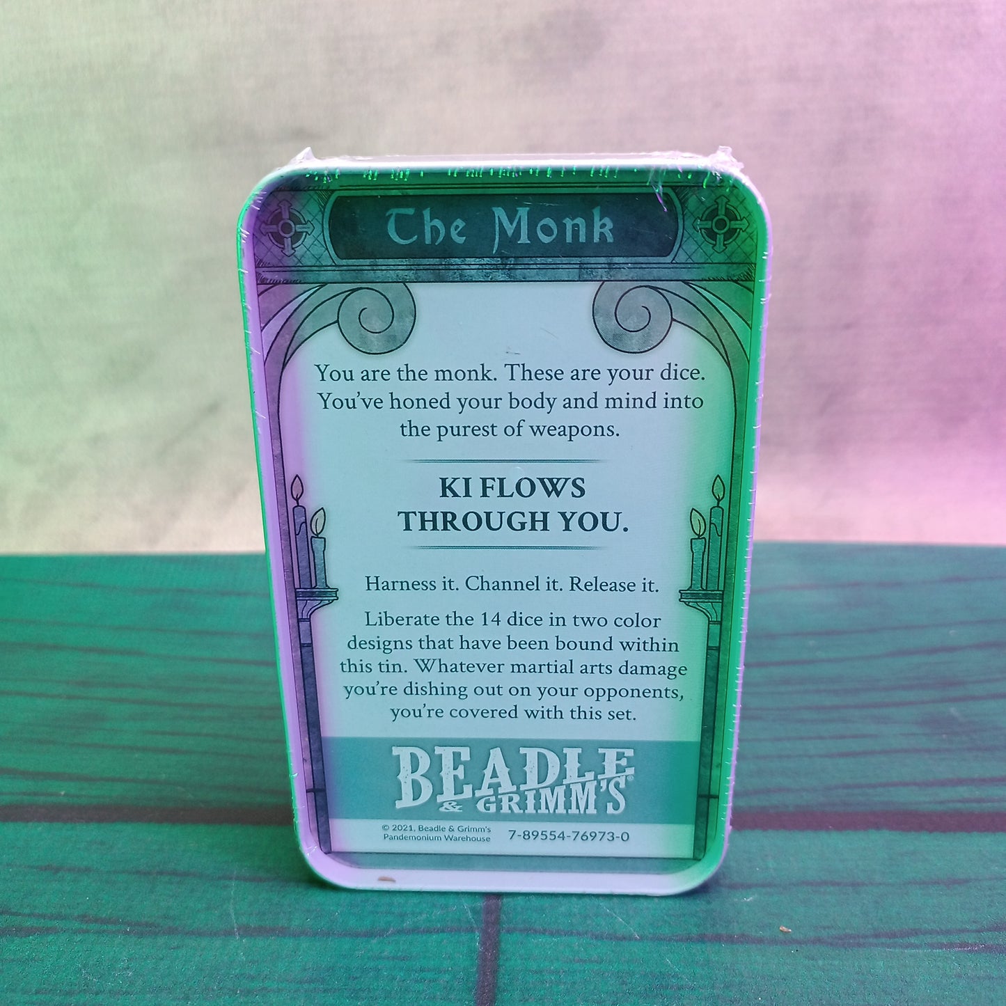 B&GD08: RPG Class Dice: Monk Set Tin (14 Dice)