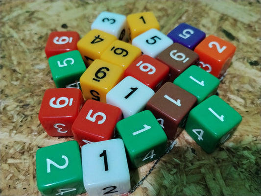 Dados de 6 lados d6 color solido